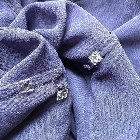 Sheer lightweight Periwinkle Blue Three Quarter Inch Sleeve Shrug Top Size XS - Picture 11 of 15